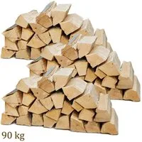 Flameup Kaminholz Brennholz Kaminholz Holz 90kg Ofen Kamin Kaminofen Grill Buche 25 cm, 90 kg
