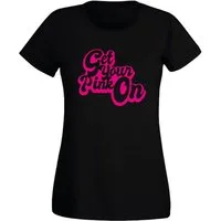 G-graphics T-Shirt Get your pink on Slim-fit- Damen T-Shirt mit Statement / Spruch als Frontprint