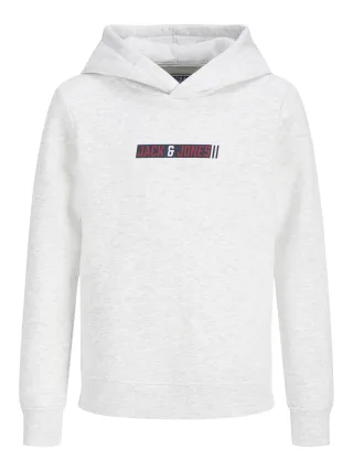 JACK&JONES - JJMUNK SWEAT HOOD JNR Weiß - Gr. - 152