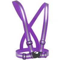EAZY CASE Warnweste Universal Warnweste mit Schnalle Reflektoren Warnweste Frau Gurt Schnallenverschluss Motorradweste Lila