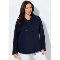 Ulla Popken Sommerjacke Fleece-Cabanjacke A-Linie Reverskragen Langarm