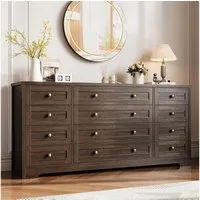 GarveeMore Kommode für das Schlafzimmer mit 12 Schubladen,160x40x75cm, 16" tiefes TV-Möbel für 65”-Fernseher – Moderne Schubladenkommode