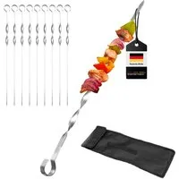 bremermann Grillspieß Grillspieße 10er Set, inkl. Aufbewahrungstasche // Edelstahl, 39 cm (10-St), inkl. 100 % Polyester-Tasche