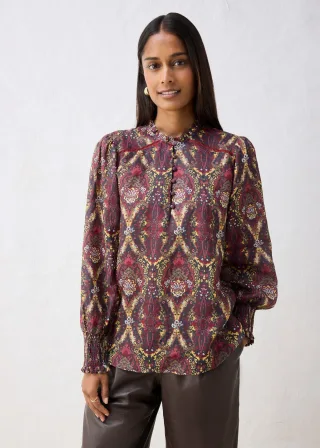 bonprix Tunikabluse aus reinem Ramie, lila, Gr.36, auffällige Tunikabluse aus schöner Ramie-Qualität