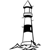 Jumpeak Wanddekoobjekt Leuchtturm-Wanddeko,Umgeben Möwen,Fliegen,Kunstvolle Linienführung, Metall,4 Farben,4 Maße,Maritimen Geschenke,Küstenflair,Für Wohnzimmer