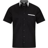 Huber Hemden Kurzarmhemd HU-0151 Button-down, Kontrast, Kurzarm, Regular-gerader Schnitt, Made in EU