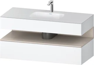 Duravit Qatego Einbauwaschtisch mit Konsolenwaschtischunterbau Weiß Matt 1200x550x600 mm - QA4787091 QA4787091180000