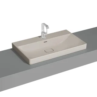 VitrA New Metropole Aufsatzwaschtisch wandgebunden rechteckig 80 x 47 cm mit Hahnloch,7527B422-7211 7527B422-7211