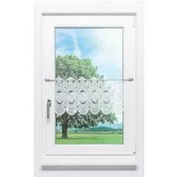 Plauener Spitze® Scheibengardine Blumenspitze (1 St), transparent, HxB 32x42cm