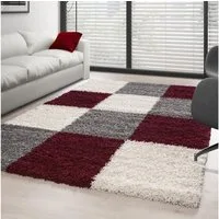 Carpettex Hochflor-Teppich Kariert Design, Läufer, Höhe: 30 mm, Teppich Wohnzimmer Kariert Design Modern verschidene farben und größen