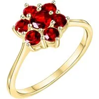 Firetti Fingerring Schmuck Geschenk Gold 333 Fingerring Damenring Blume, mit Granat