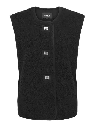 ONLY - ONLWENDY TEDDY WAISTCOAT OTW Black - Gr. - XS