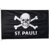 FC St. Pauli Fahne Flagge (120x200 cm, Totenkopf), mit Ösen
