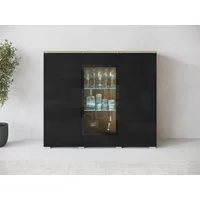 Home affaire Highboard Vera, Highboard mit 4 Türen, 9 Fächern, verglasten Türen