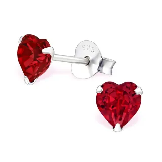 Rote Herz Ohrringe aus 925 Silber