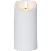 STAR TRADING LED-Kerze für Außen Terrasse Balkon Kunststoff 3D Flamme H: 15cm Timer weiß