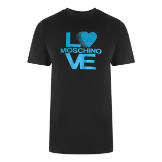 Schwarzes T-shirt Mit Moschino-logo