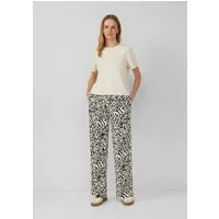 s.Oliver Chinos Hose Strukturierte Wide-Leg-Hose im Relaxed Fit mit All-over-Muster