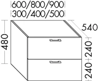 Burgbad Unterschrank Sys30 PG1 Aqua 480x400x540 Eiche Dekor Caramel, WUSC040F6426 WUSC040F6426