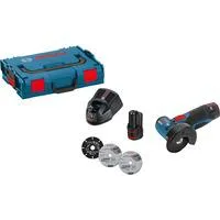 Akku-Winkelschleifer GWS 12V-76 Professional, 12Volt blau/schwarz, 2x Li-Ionen Akku 3,0Ah, in L-BOXX