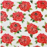 Star Geschenkpapier, Geschenkpapier Rosen 70cm x 2m Rolle Rote Blumen Vintage Stil