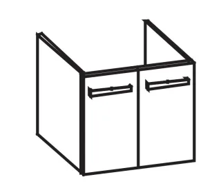 Artiqua 413 Waschtischunterschrank für Citterio 500544 ( ehem. 123560), Quarzgrau Hochglanz Select, 413-WU2T-K100-7162-172