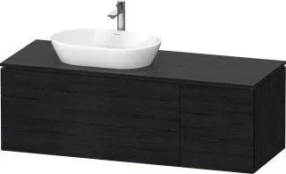 Duravit L-Cube Konsolenwaschtischunterbau wandhängend Eiche Schwarz Matt 1420x550x482 mm - LC4877016 LC4877016160000