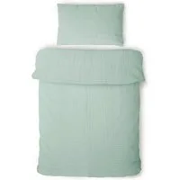 Laynenburg Kinderbettwäsche Musselin 2 teilig aus 100% Baumwolle in 100x135 cm + 40x60 cm, atmungsaktiv & bügelfrei – 3 lagig mit Reißverschluss & Haltebändern