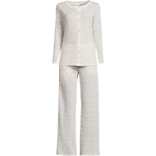 Gemustertes Pyjama-Set für Damen, Damen, size: regular, Pink, Polyester/Viskose/Polyester-Mischung, by Lands' End