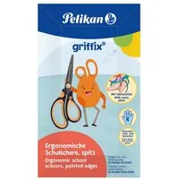 Pelikan Universalschere Pelikan Schere griffix® Schulschere spitz für Rechtshänder NeonBlac...