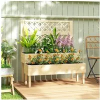 Outsunny Hochbeet mit 2 Pflanzkästen, Vliesstoff (Pflanzkasten, 1 St., Blumenkasten), für Kletterpflanzen Garten 108 x 62 x 120 cm
