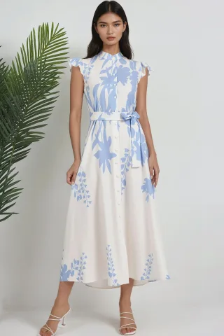 Blumen Tippet Maxi Kleid