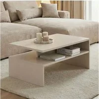 IDIMEX Couchtisch PAULINA, Beistelltisch 90x60 cm mit Ablagefläche und offenes Fach Kaschmir
