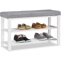 relaxdays Schuhbank mit Polst, grau