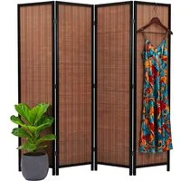 relaxdays Paravent Bambus Paravent (4 St), braun, 4-teilig