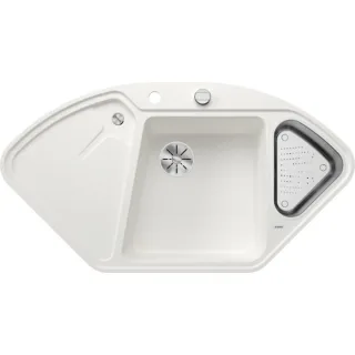 Blanco Blancodelta ii-f Spüle 523673 104,2x56cm, PuraDur weiß, mit Ablauffernbedienung/Zubehör