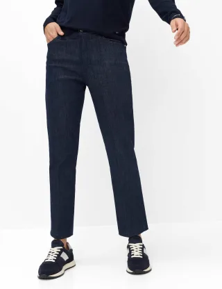 Brax Damen Five-Pocket-Hose Style MAY S CLEAN RAW BLUE, denim dunkelblau, Gr. 34K