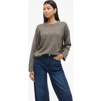 Vila Strickpullover VILIGA L/S O-NECK KNIT TOP - NOOS Materialmix, relaxed fit