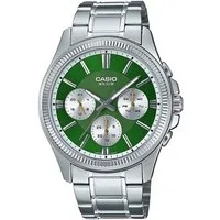 CASIO TIMELESS COLLECTION Quarzuhr MTP-1375PD-3AVEF, Armbanduhr, Herrenuhr, Edelstahlarmband, analog, Tag, Wochentag