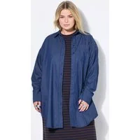 Studio Untold Hemdbluse Hemdbluse oversized Denim-Optik Ärmel raffbar