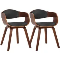 CLP Esszimmerstuhl Kingston Kunstleder (2er Set), Holzgestell