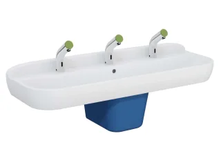VitrA Sento Kids Waschtisch 125 cm 3 Hahnlöcher mit Überlauf Weiß Hochglanz,7353B003-1742 7353B003-1742