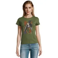 Blondie & Brownie T-Shirt Damen Rabe Krähe Vogel Preiselbeere Pflanzen Wald Fun Motiv in vielen Farben
