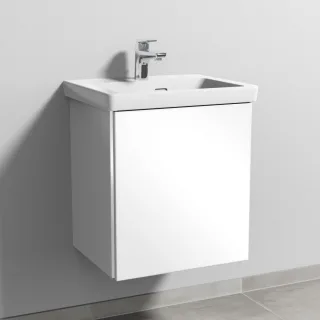 Sanipa 3way Waschtischunterbau zu Villeroy & Boch Subway 3.0 Waschtisch mit 1 Tür, Weiß-Glanz BS84578