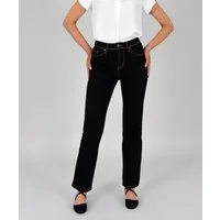 ESRA Straight-Jeans Damen Jeans Geradeschnitt Stretch Jeans Damen Regular Fit G4 Sale schwarze Jeans Damen Straight Hose High Waist Jeans Regular schwarz