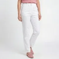 Aurela Damenmode Straight-Jeans Stretch Jeans Damen Schlupfhose Kurzgröße Jeanshose Denim mit Gummizug, Größe 36 bis 54