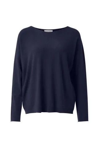 Rich & Royal - Boat neck pullover midnight blue - Gr. - L