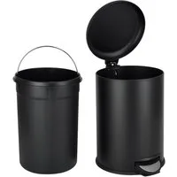 SVITA Mülleimer, Treteimer, Küchen-Eimer, 20L, Pulverbeschichteter Stahl, Schwarz