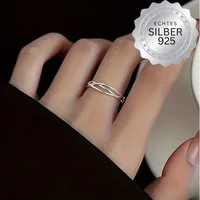 XCOAST Fingerring 925 Sterling Silber Damenring – Triline Design, Verstellbar, Luxus (925 Sterling Silber, 1-tlg., Fingerring Damen 925 silber verstellbar), Luxus Ring silber Damen