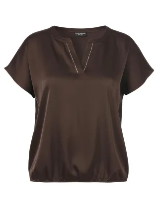 VIA APPIA DUE - Bluse mit V-Ausschnitt braun - Gr. - 42
